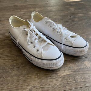 Platform Converse Low Top White Sneakers